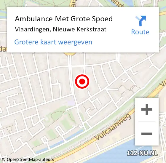 Locatie op kaart van de 112 melding: Ambulance Met Grote Spoed Naar Vlaardingen, Nieuwe Kerkstraat op 13 april 2022 04:57