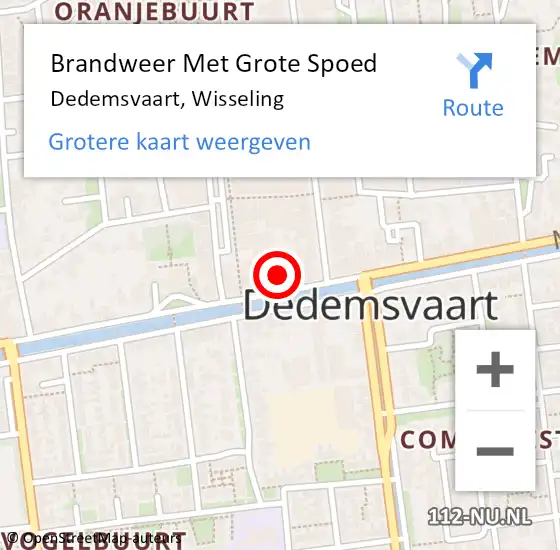 Locatie op kaart van de 112 melding: Brandweer Met Grote Spoed Naar Dedemsvaart, Wisseling op 13 april 2022 05:50