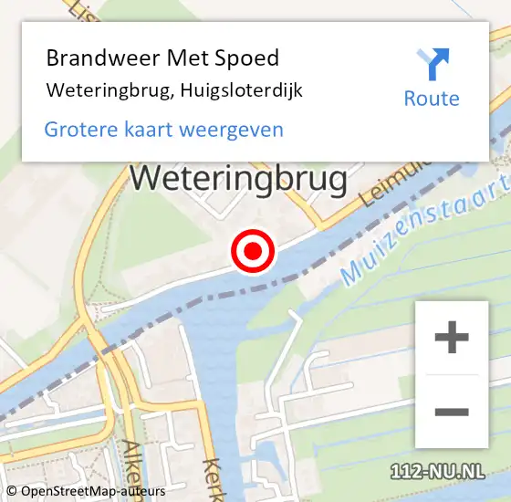 Locatie op kaart van de 112 melding: Brandweer Met Spoed Naar Weteringbrug, Huigsloterdijk op 13 april 2022 05:56