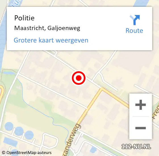 Locatie op kaart van de 112 melding: Politie Maastricht, Galjoenweg op 13 april 2022 06:45