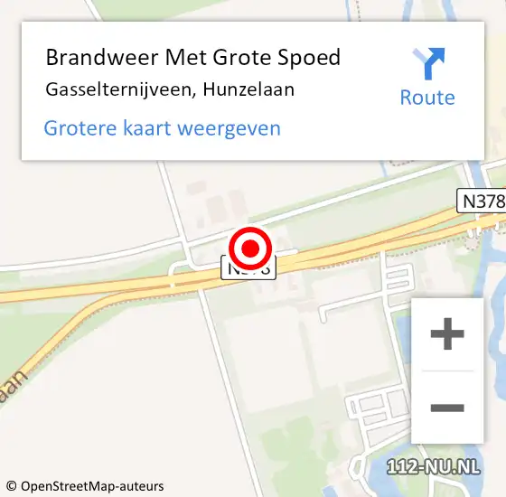 Locatie op kaart van de 112 melding: Brandweer Met Grote Spoed Naar Gasselternijveen, Hunzelaan op 13 april 2022 08:35
