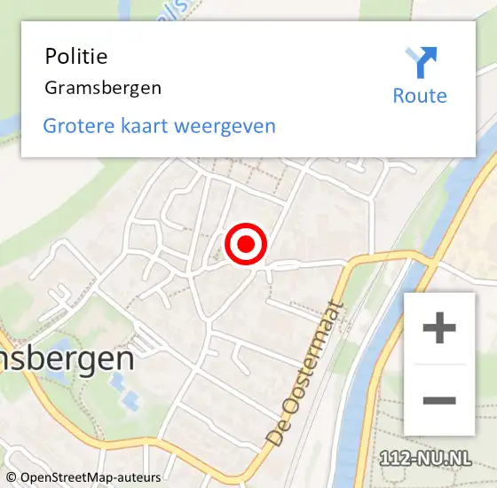 Locatie op kaart van de 112 melding: Politie Gramsbergen op 13 april 2022 08:57