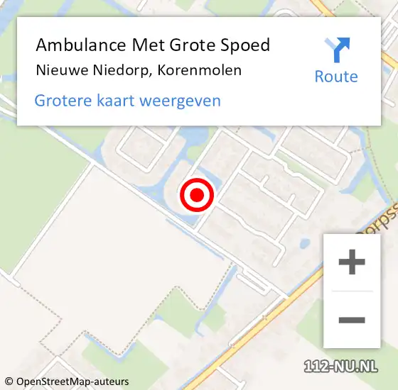 Locatie op kaart van de 112 melding: Ambulance Met Grote Spoed Naar Nieuwe Niedorp, Korenmolen op 13 april 2022 09:55