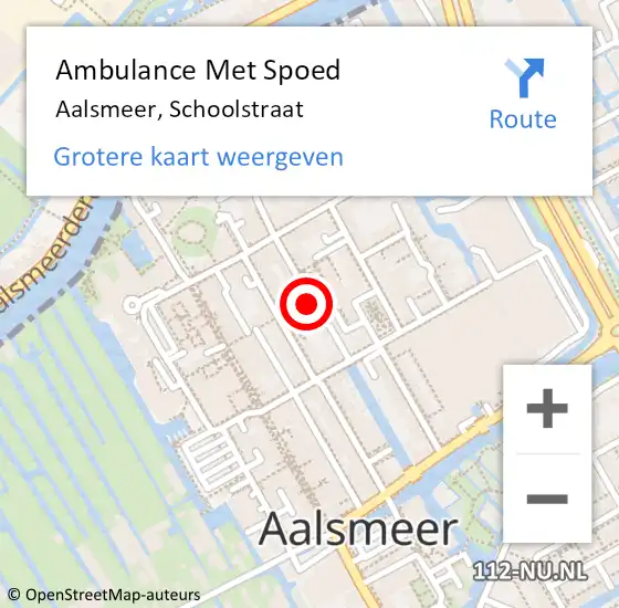 Locatie op kaart van de 112 melding: Ambulance Met Spoed Naar Aalsmeer, Schoolstraat op 13 april 2022 10:54