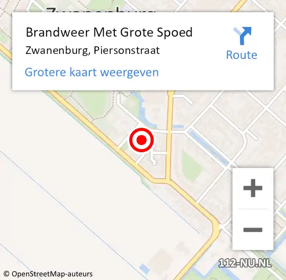 Locatie op kaart van de 112 melding: Brandweer Met Grote Spoed Naar Zwanenburg, Piersonstraat op 13 april 2022 11:07