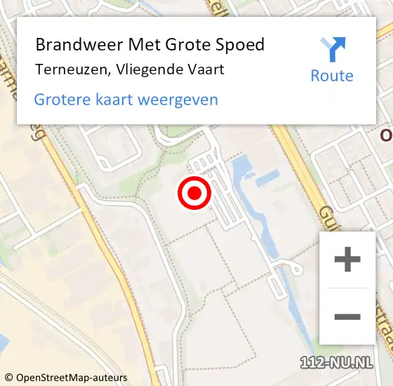 Locatie op kaart van de 112 melding: Brandweer Met Grote Spoed Naar Terneuzen, Vliegende Vaart op 13 april 2022 12:02