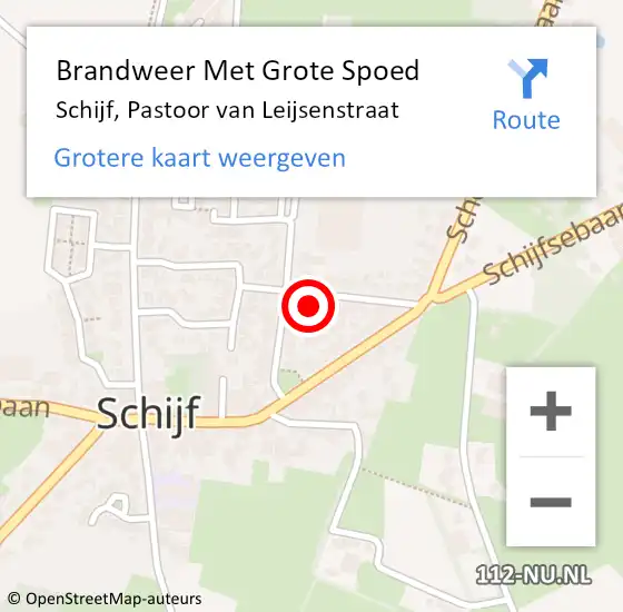 Locatie op kaart van de 112 melding: Brandweer Met Grote Spoed Naar Schijf, Pastoor van Leijsenstraat op 13 april 2022 12:09