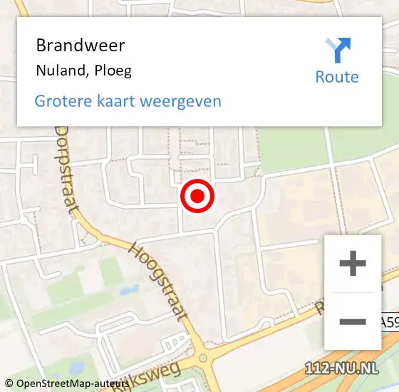 Locatie op kaart van de 112 melding: Brandweer Nuland, Ploeg op 13 april 2022 12:39