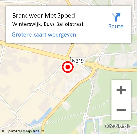 Locatie op kaart van de 112 melding: Brandweer Met Spoed Naar Winterswijk, Buys Ballotstraat op 13 april 2022 12:58