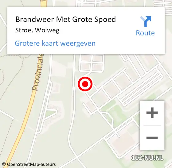 Locatie op kaart van de 112 melding: Brandweer Met Grote Spoed Naar Stroe, Wolweg op 13 april 2022 13:29