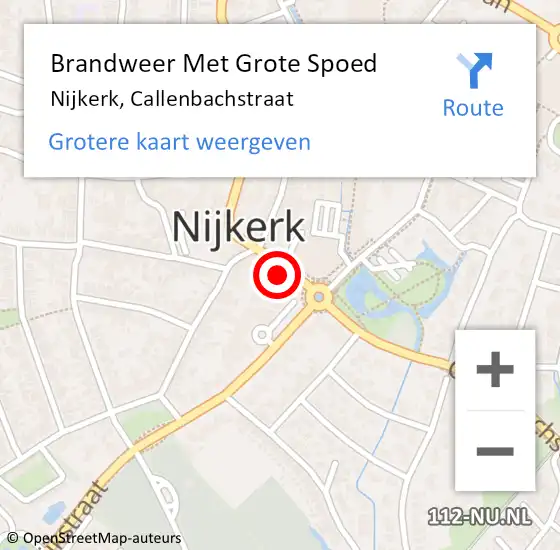 Locatie op kaart van de 112 melding: Brandweer Met Grote Spoed Naar Nijkerk, Callenbachstraat op 13 april 2022 13:40