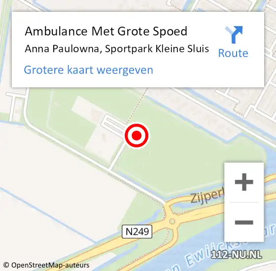 Locatie op kaart van de 112 melding: Ambulance Met Grote Spoed Naar Anna Paulowna, Sportpark Kleine Sluis op 13 april 2022 14:54