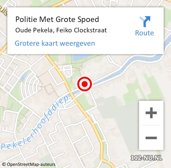 Locatie op kaart van de 112 melding: Politie Met Grote Spoed Naar Oude Pekela, Feiko Clockstraat op 13 april 2022 16:28