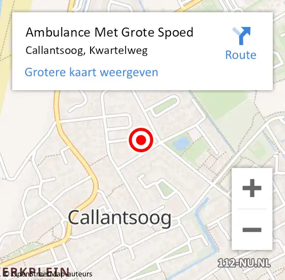 Locatie op kaart van de 112 melding: Ambulance Met Grote Spoed Naar Callantsoog, Kwartelweg op 13 april 2022 17:41