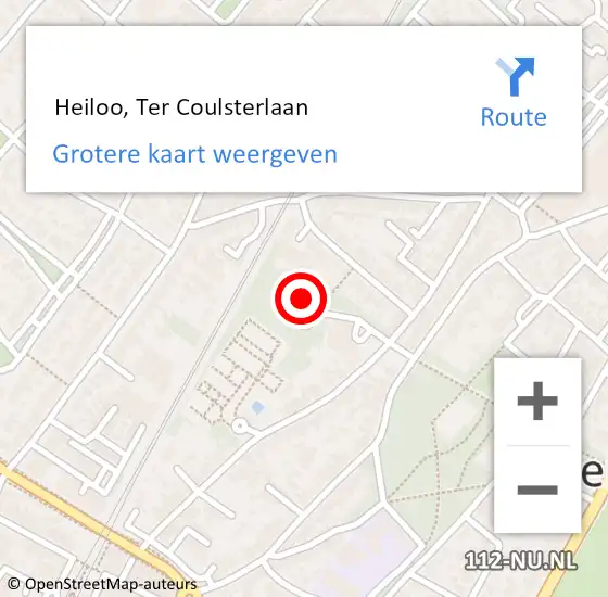 Locatie op kaart van de 112 melding:  Heiloo, Ter Coulsterlaan op 13 april 2022 17:48