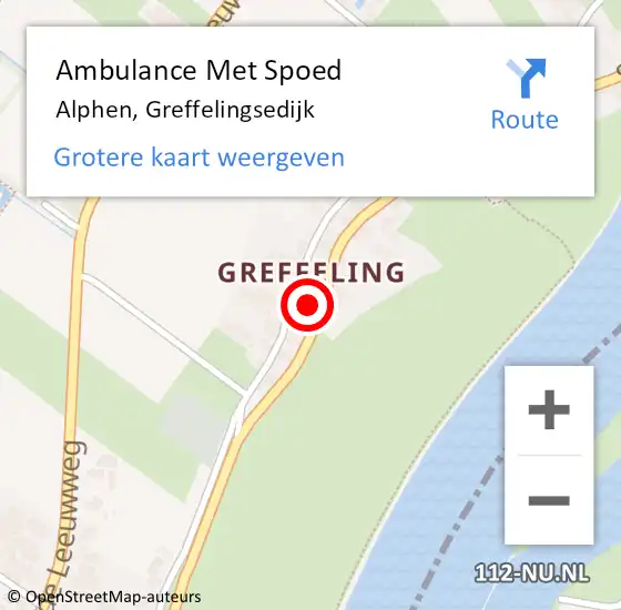 Locatie op kaart van de 112 melding: Ambulance Met Spoed Naar Alphen, Greffelingsedijk op 13 april 2022 17:50