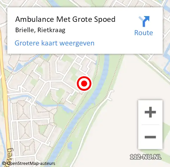 Locatie op kaart van de 112 melding: Ambulance Met Grote Spoed Naar Brielle, Rietkraag op 13 april 2022 18:02