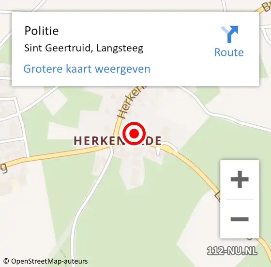 Locatie op kaart van de 112 melding: Politie Sint Geertruid, Langsteeg op 13 april 2022 18:17