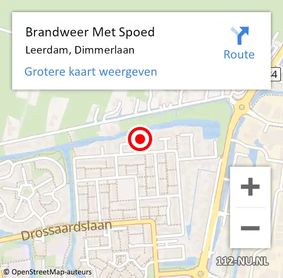 Locatie op kaart van de 112 melding: Brandweer Met Spoed Naar Leerdam, Dimmerlaan op 13 april 2022 18:24