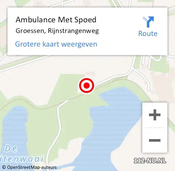 Locatie op kaart van de 112 melding: Ambulance Met Spoed Naar Groessen, Rijnstrangenweg op 13 april 2022 19:04