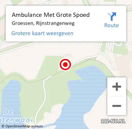 Locatie op kaart van de 112 melding: Ambulance Met Grote Spoed Naar Groessen, Rijnstrangenweg op 13 april 2022 19:07