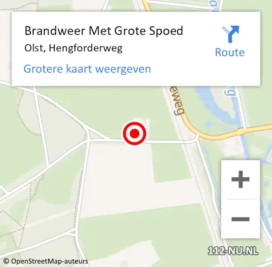 Locatie op kaart van de 112 melding: Brandweer Met Grote Spoed Naar Olst, Hengforderweg op 13 april 2022 19:36