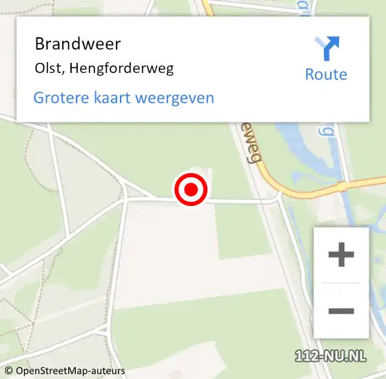 Locatie op kaart van de 112 melding: Brandweer Olst, Hengforderweg op 13 april 2022 19:39