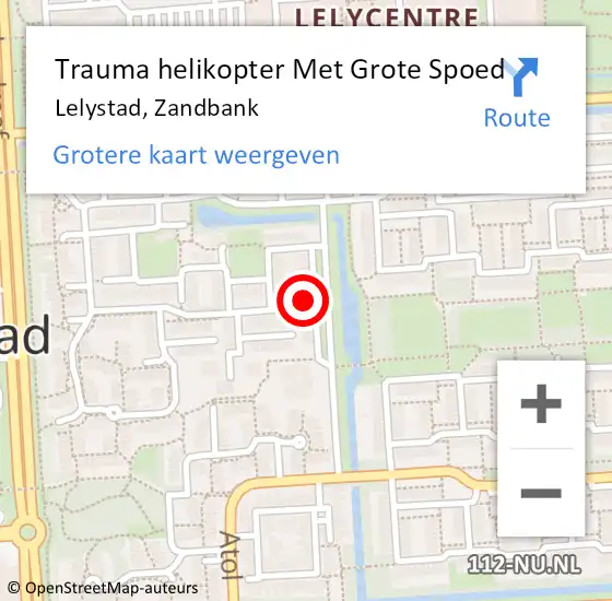 Locatie op kaart van de 112 melding: Trauma helikopter Met Grote Spoed Naar Lelystad, Zandbank op 13 april 2022 19:50