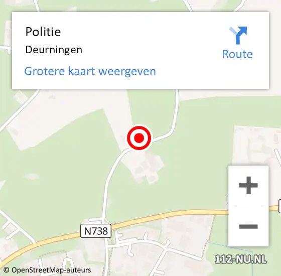 Locatie op kaart van de 112 melding: Politie Deurningen op 13 april 2022 20:27