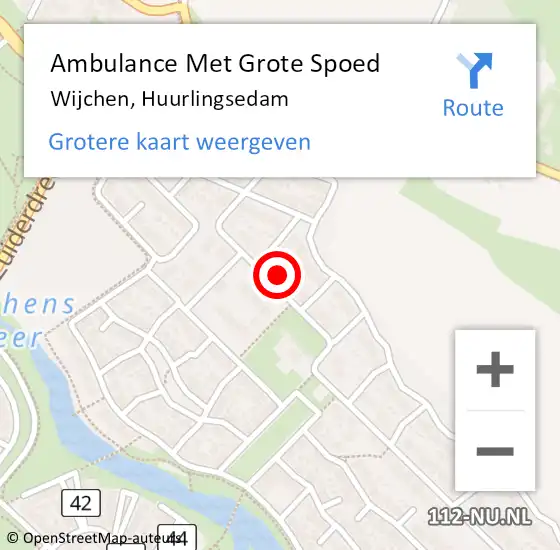 Locatie op kaart van de 112 melding: Ambulance Met Grote Spoed Naar Wijchen, Huurlingsedam op 13 april 2022 23:17