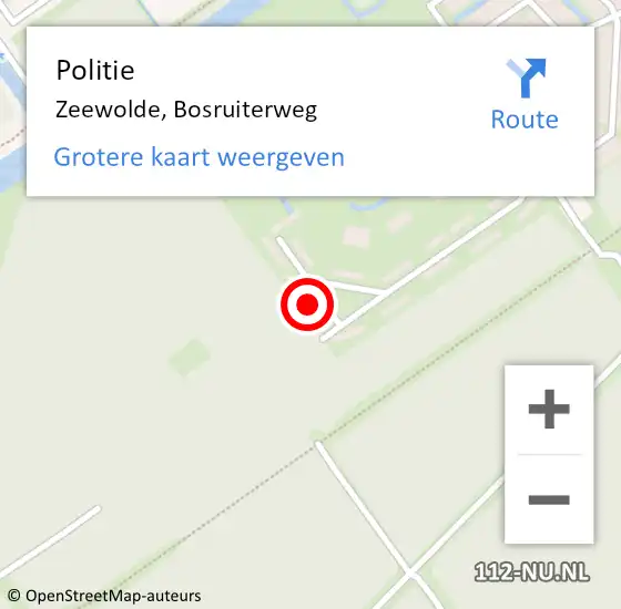 Locatie op kaart van de 112 melding: Politie Zeewolde, Bosruiterweg op 13 april 2022 23:40