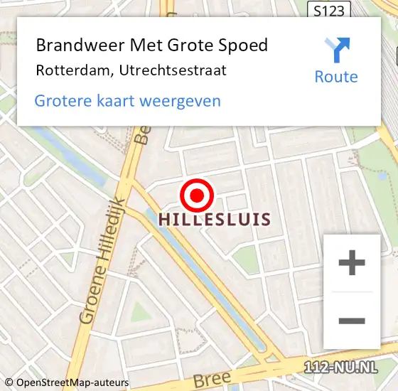 Locatie op kaart van de 112 melding: Brandweer Met Grote Spoed Naar Rotterdam, Utrechtsestraat op 14 april 2022 02:28