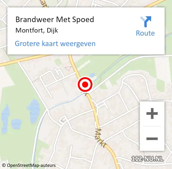 Locatie op kaart van de 112 melding: Brandweer Met Spoed Naar Montfort, Dijk op 14 april 2022 06:39