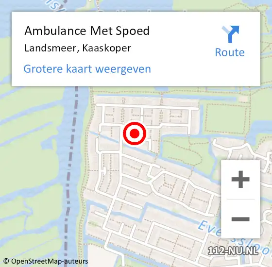 Locatie op kaart van de 112 melding: Ambulance Met Spoed Naar Landsmeer, Kaaskoper op 14 april 2022 07:17