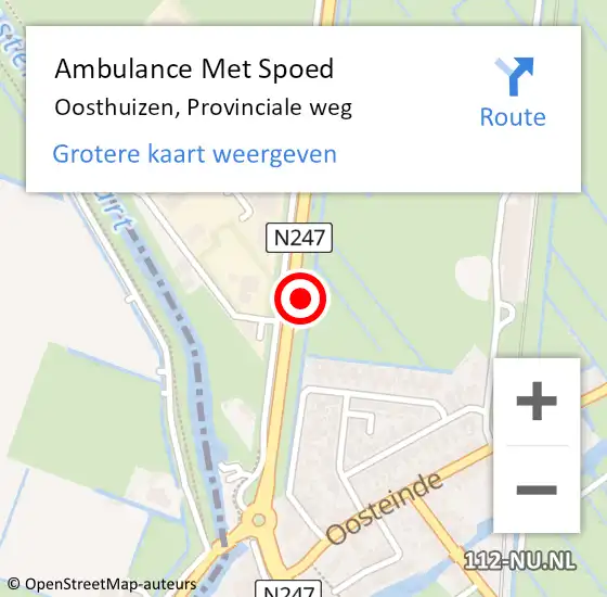 Locatie op kaart van de 112 melding: Ambulance Met Spoed Naar Oosthuizen, Provinciale weg op 14 april 2022 08:19