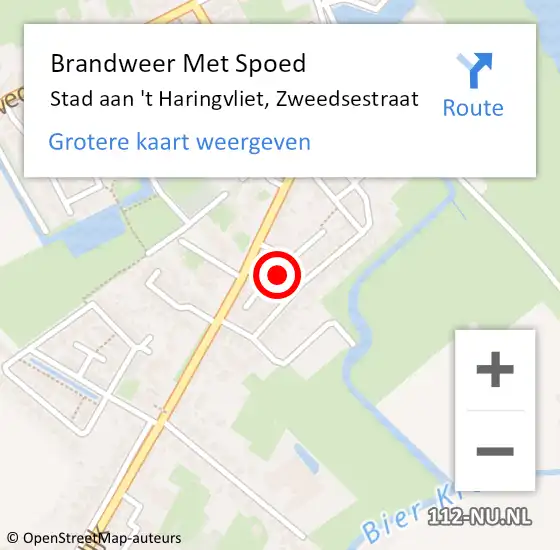 Locatie op kaart van de 112 melding: Brandweer Met Spoed Naar Stad aan 't Haringvliet, Zweedsestraat op 14 april 2022 08:57