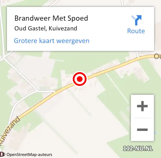 Locatie op kaart van de 112 melding: Brandweer Met Spoed Naar Oud Gastel, Kuivezand op 14 april 2022 09:07