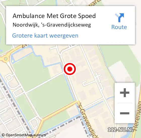 Locatie op kaart van de 112 melding: Ambulance Met Grote Spoed Naar Noordwijk, 's-Gravendijckseweg op 14 april 2022 10:15