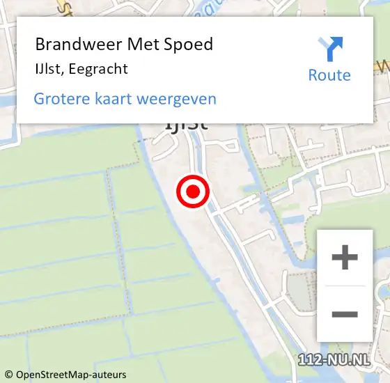 Locatie op kaart van de 112 melding: Brandweer Met Spoed Naar IJlst, Eegracht op 14 april 2022 11:30