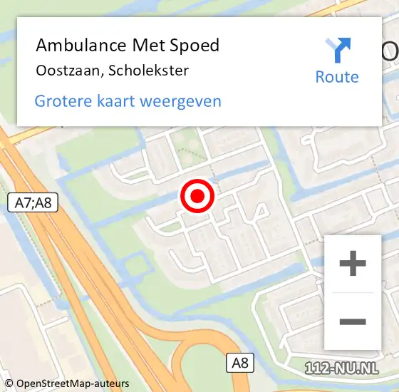 Locatie op kaart van de 112 melding: Ambulance Met Spoed Naar Oostzaan, Scholekster op 14 april 2022 12:11