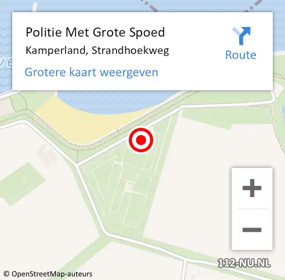 Locatie op kaart van de 112 melding: Politie Met Grote Spoed Naar Kamperland, Strandhoekweg op 14 april 2022 12:32