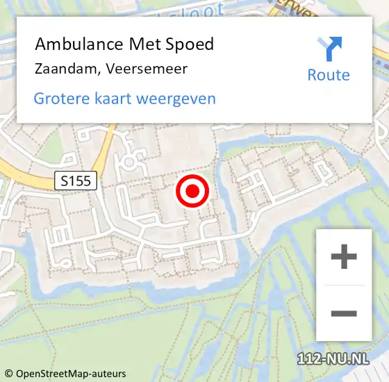 Locatie op kaart van de 112 melding: Ambulance Met Spoed Naar Zaandam, Veersemeer op 14 april 2022 13:30
