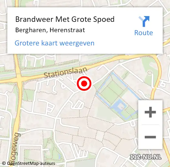 Locatie op kaart van de 112 melding: Brandweer Met Grote Spoed Naar Bergharen, Herenstraat op 14 april 2022 13:45