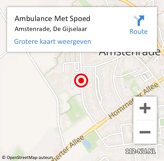 Locatie op kaart van de 112 melding: Ambulance Met Spoed Naar Amstenrade, De Gijselaar op 14 juli 2014 12:52