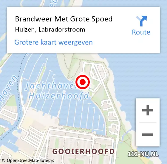 Locatie op kaart van de 112 melding: Brandweer Met Grote Spoed Naar Huizen, Labradorstroom op 14 april 2022 16:05