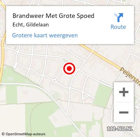 Locatie op kaart van de 112 melding: Brandweer Met Grote Spoed Naar Echt, Gildelaan op 14 april 2022 16:24