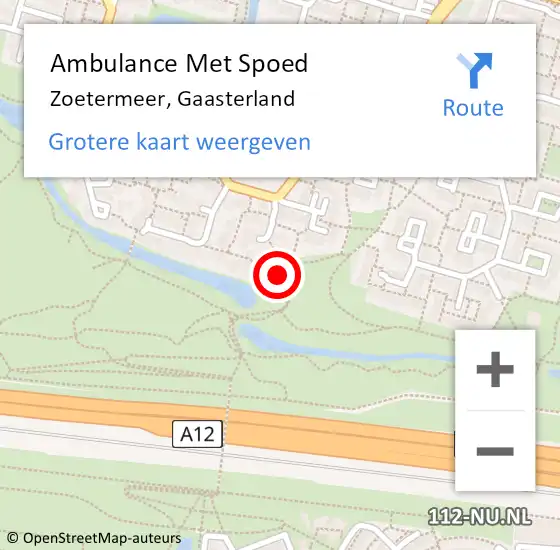 Locatie op kaart van de 112 melding: Ambulance Met Spoed Naar Zoetermeer, Gaasterland op 14 april 2022 16:37