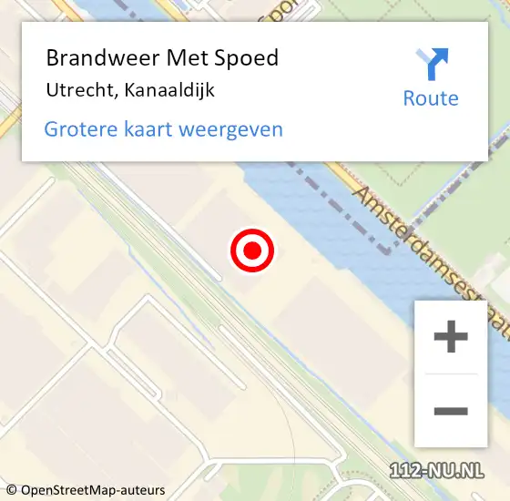 Locatie op kaart van de 112 melding: Brandweer Met Spoed Naar Utrecht, Kanaaldijk op 14 april 2022 16:44