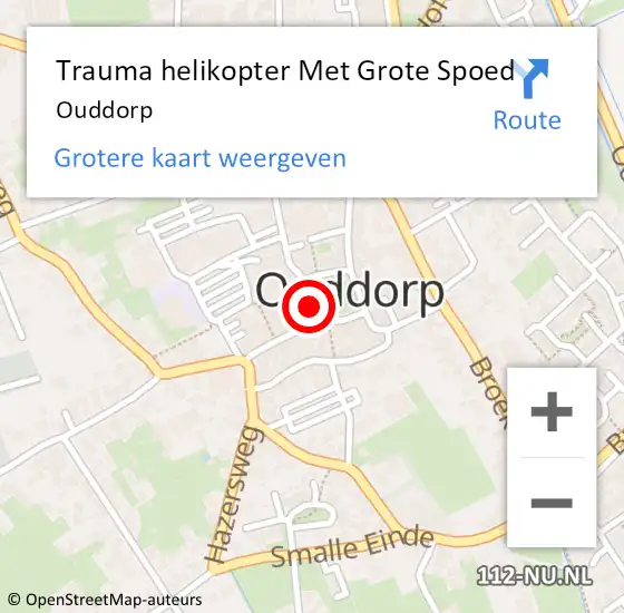 Locatie op kaart van de 112 melding: Trauma helikopter Met Grote Spoed Naar Ouddorp op 14 april 2022 16:49
