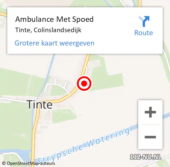 Locatie op kaart van de 112 melding: Ambulance Met Spoed Naar Tinte, Colinslandsedijk op 14 april 2022 16:51